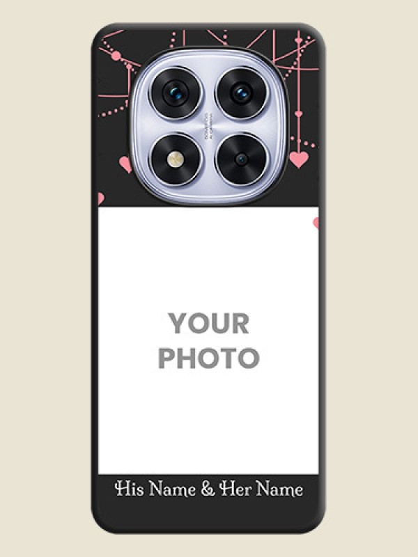 Custom Pink Love Hangings with Text On Space Black Custom Soft Matte Mobile Back Cover - Redmi Note 14 Pro 5G - alternate view