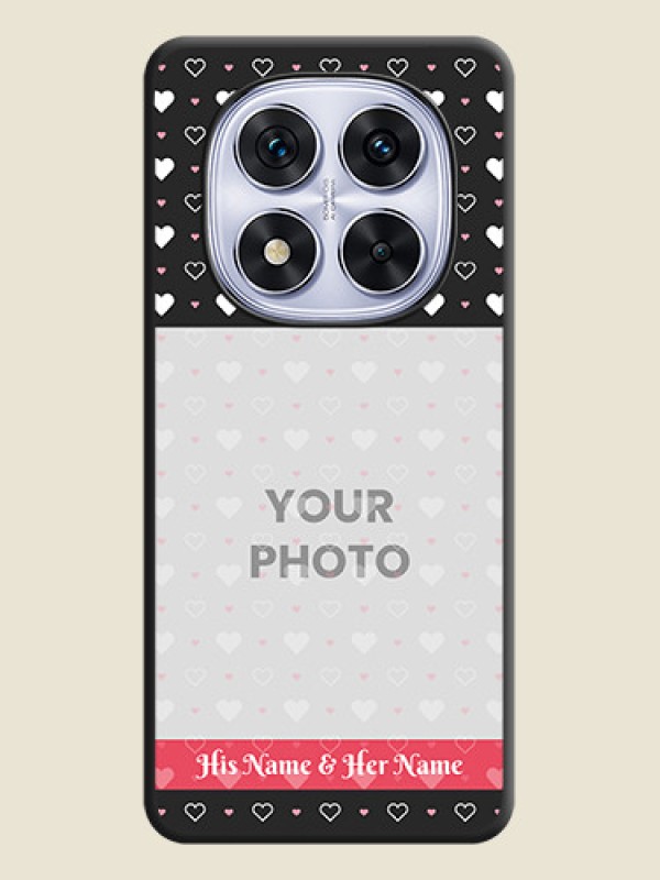 Custom White Color Love Symbols with Text Design on Photo On Space Black Custom Soft Matte Mobile Back Cover - Redmi Note 14 Pro 5G - alternate view