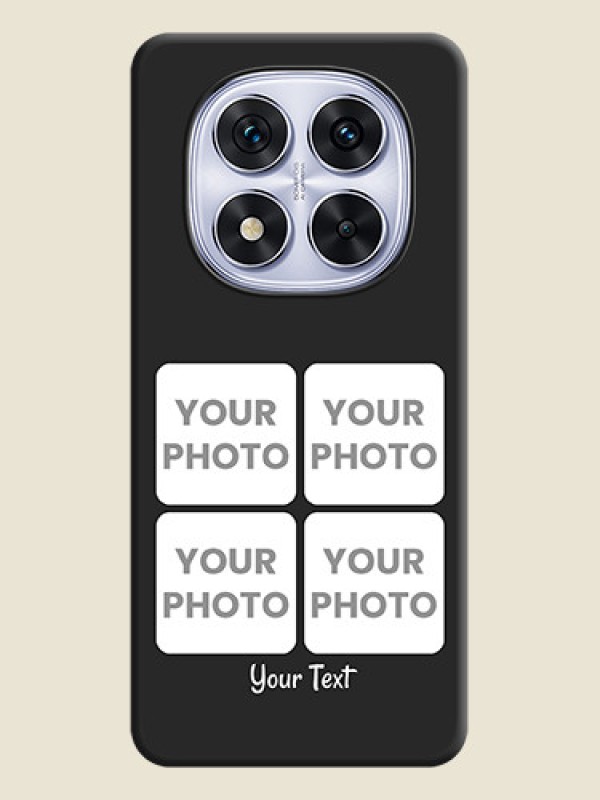 Custom Floral Art with 6 Image Holder on Photo On Space Black Custom Soft Matte Mobile Back Cover - Redmi Note 14 Pro 5G - alternate view