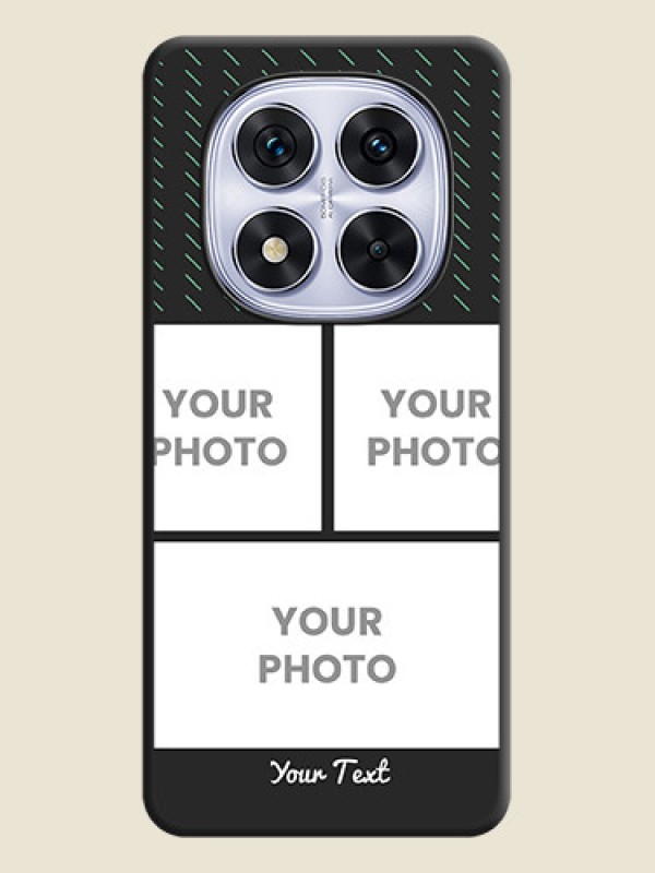 Custom Cross Dotted Pattern with 2 Image Holder On Space Black Custom Soft Matte Mobile Back Cover - Redmi Note 14 Pro 5G - alternate view