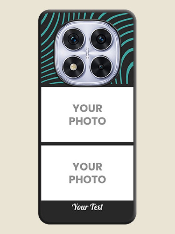 Custom Wave Pattern with 2 Image Holder On Space Black Custom Soft Matte Mobile Back Cover - Redmi Note 14 Pro 5G - alternate view