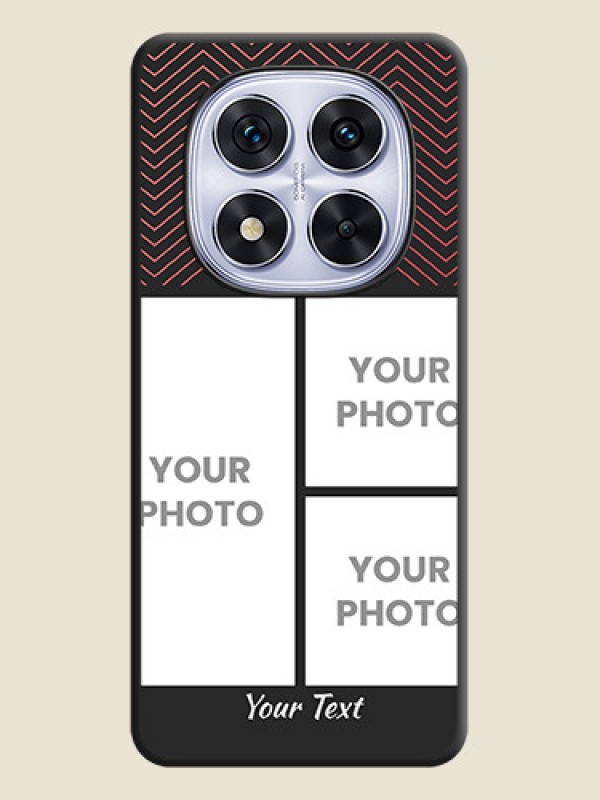 Custom Wave Pattern with 3 Image Holder On Space Black Custom Soft Matte Mobile Back Cover - Redmi Note 14 Pro 5G - alternate view