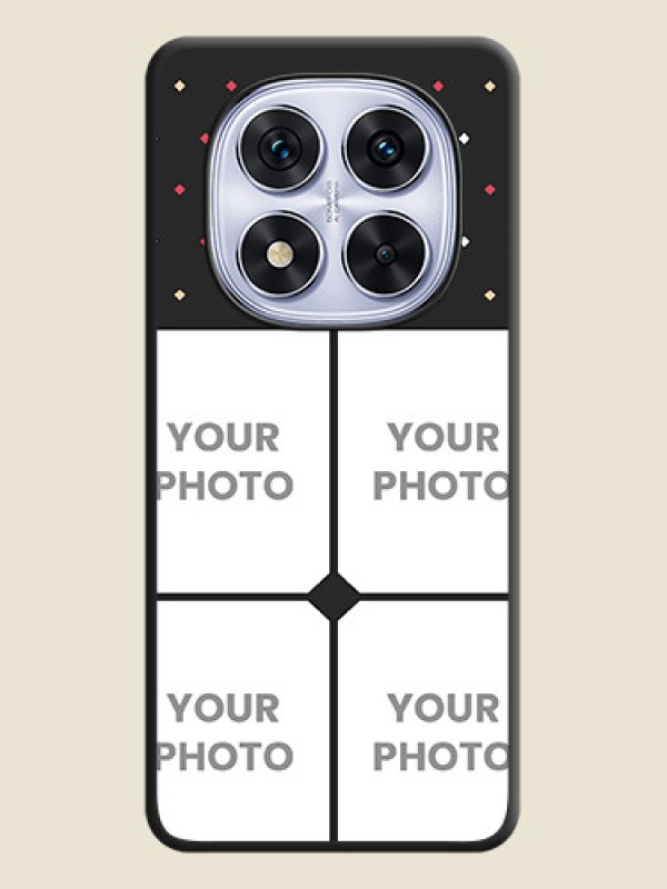 Custom Multicolor Dotted Pattern with 4 Image Holder On Space Black Custom Soft Matte Mobile Back Cover - Redmi Note 14 Pro 5G - alternate view