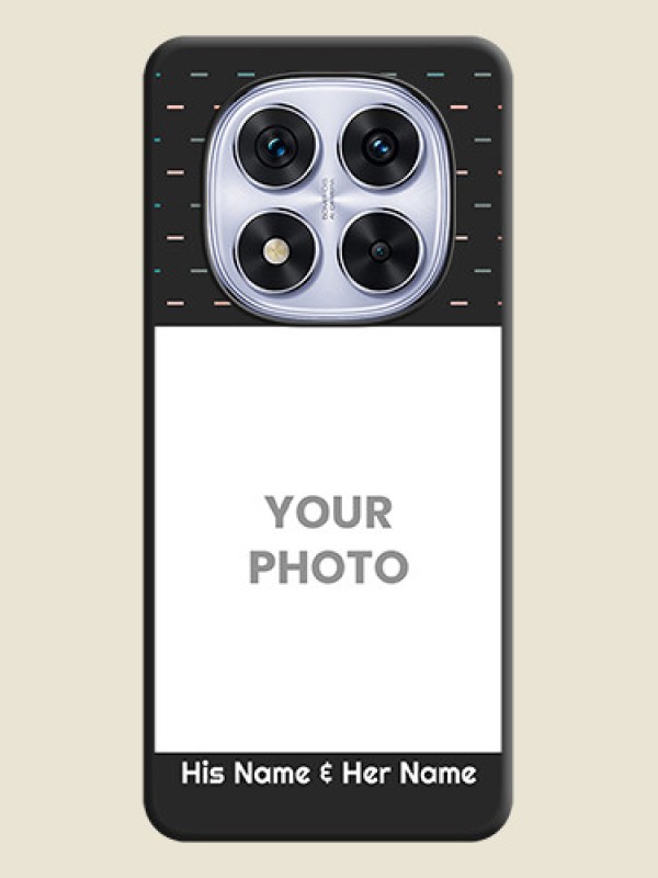 Custom Line Pattern Design with Text On Space Black Custom Soft Matte Mobile Back Cover - Redmi Note 14 Pro 5G - alternate view