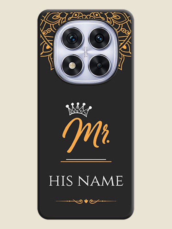 Custom Mr Name with Floral Design On Space Black Custom Soft Matte Mobile Back Cover - Redmi Note 14 Pro 5G - alternate view
