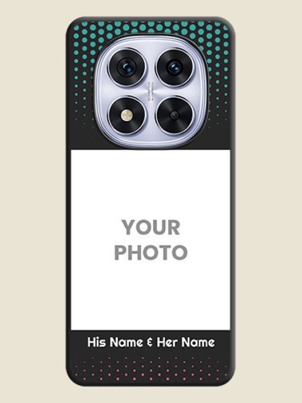 Custom Faded Dots with Grunge Photo Frame and Text On Space Black Custom Soft Matte Mobile Back Cover - Redmi Note 14 Pro 5G - alternate view