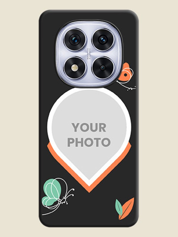 Custom Upload Pic With Simple Butterly Design On Space Black Custom Soft Matte Mobile Back Cover - Redmi Note 14 Pro 5G - alternate view