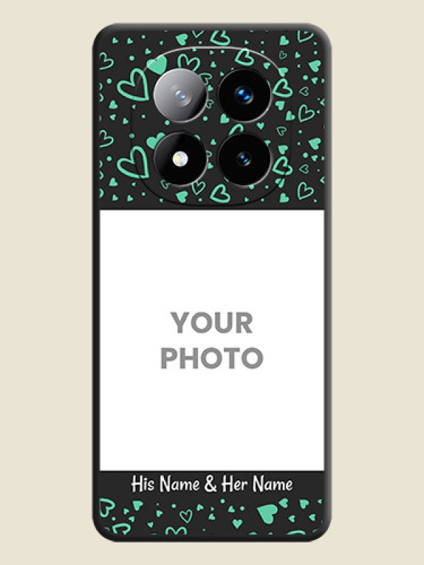 Custom Sea Green Indefinite Love Pattern on Photo On Space Black Custom Soft Matte Mobile Back Cover - Redmi Note 14 Pro Plus 5G - alternate view