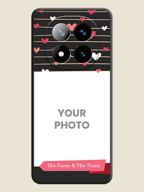 Custom Love Pattern with Name on Pink Ribbon on Photo On Space Black Custom Soft Matte Mobile Back Cover - Redmi Note 14 Pro Plus 5G - alternate view