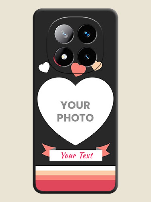 Custom Love Shaped Photo with Colorful Stripes On Space Black Custom Soft Matte Mobile Back Cover - Redmi Note 14 Pro Plus 5G - alternate view