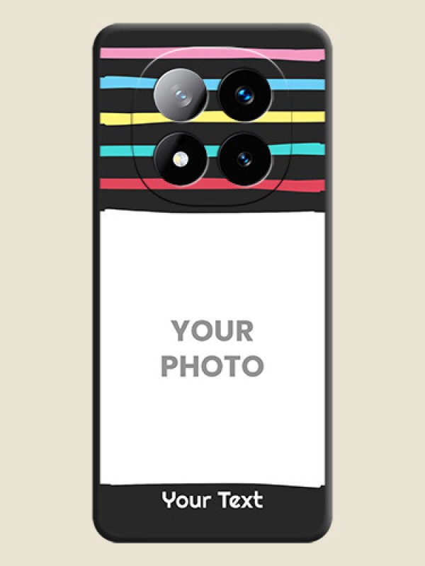 Custom Multicolor Lines with Image On Space Black Custom Soft Matte Mobile Back Cover - Redmi Note 14 Pro Plus 5G - alternate view