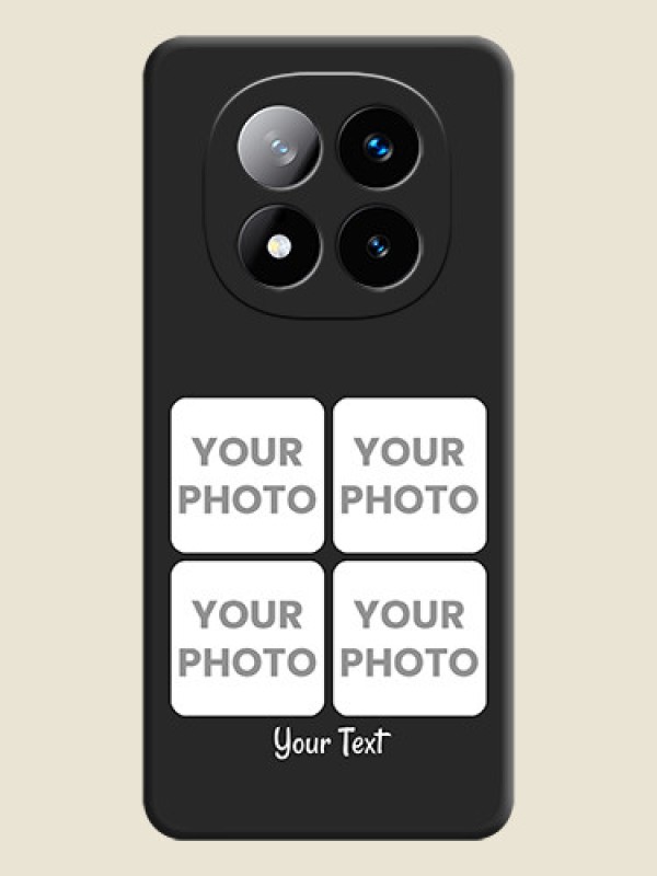 Custom Floral Art with 6 Image Holder on Photo On Space Black Custom Soft Matte Mobile Back Cover - Redmi Note 14 Pro Plus 5G - alternate view