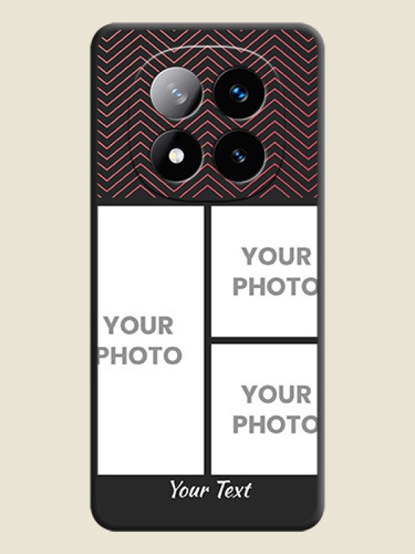 Custom Wave Pattern with 3 Image Holder On Space Black Custom Soft Matte Mobile Back Cover - Redmi Note 14 Pro Plus 5G - alternate view