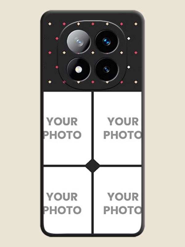 Custom Multicolor Dotted Pattern with 4 Image Holder On Space Black Custom Soft Matte Mobile Back Cover - Redmi Note 14 Pro Plus 5G - alternate view