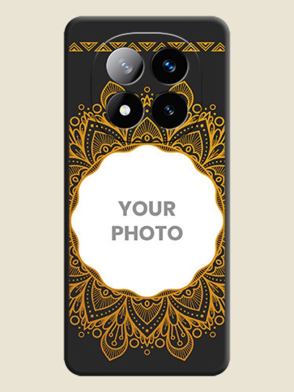 Custom Round Image with Floral Design On Space Black Custom Soft Matte Mobile Back Cover - Redmi Note 14 Pro Plus 5G - alternate view