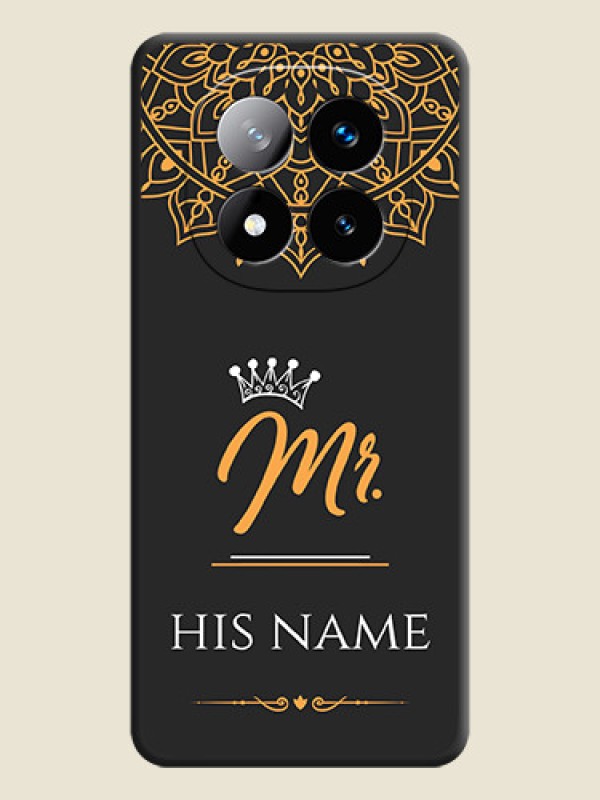 Custom Mr Name with Floral Design On Space Black Custom Soft Matte Mobile Back Cover - Redmi Note 14 Pro Plus 5G - alternate view