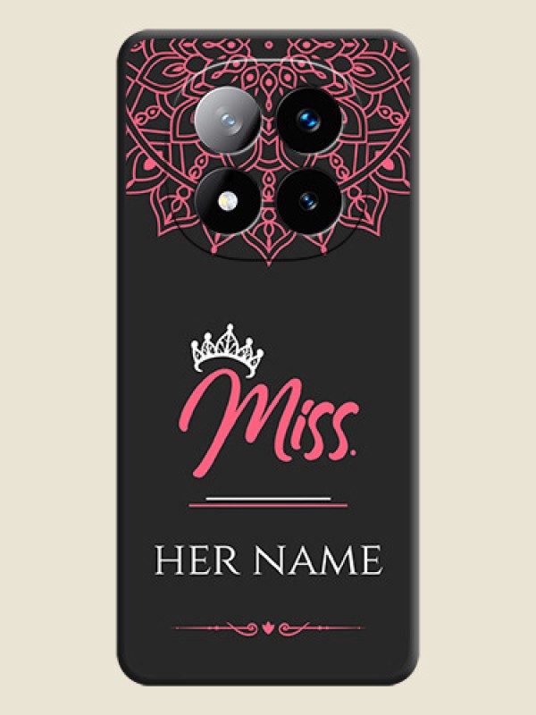 Custom Mrs Name with Floral Design On Space Black Custom Soft Matte Mobile Back Cover - Redmi Note 14 Pro Plus 5G - alternate view