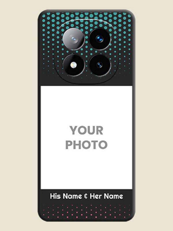 Custom Faded Dots with Grunge Photo Frame and Text On Space Black Custom Soft Matte Mobile Back Cover - Redmi Note 14 Pro Plus 5G - alternate view