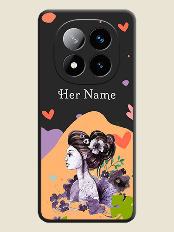 Custom Namecase For Her With Fancy Lady Image On Space Black Custom Soft Matte Mobile Back Cover - Redmi Note 14 Pro Plus 5G - alternate view