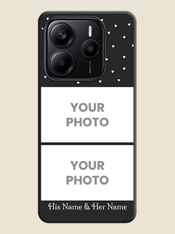 Custom Miniature Love Symbols with Name On Space Black Custom Soft Matte Mobile Back Cover - Redmi Note 14 SE 5G - alternate view