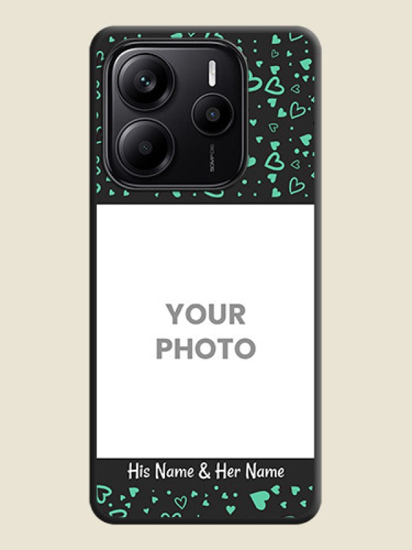 Custom Sea Green Indefinite Love Pattern on Photo On Space Black Custom Soft Matte Mobile Back Cover - Redmi Note 14 SE 5G - alternate view