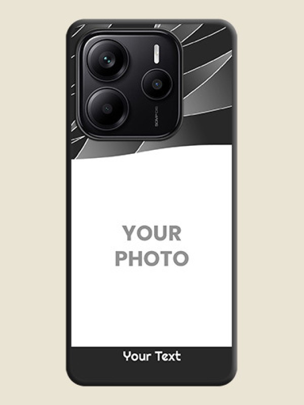 Custom Mixed Wave Lines on Photo On Space Black Custom Soft Matte Mobile Back Cover - Redmi Note 14 SE 5G - alternate view