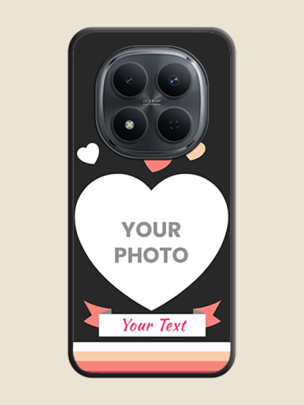 Custom Love Shaped Photo with Colorful Stripes On Space Black Custom Soft Matte Mobile Back Cover - Xiaomi Redmi Note 15 5G - alternate view