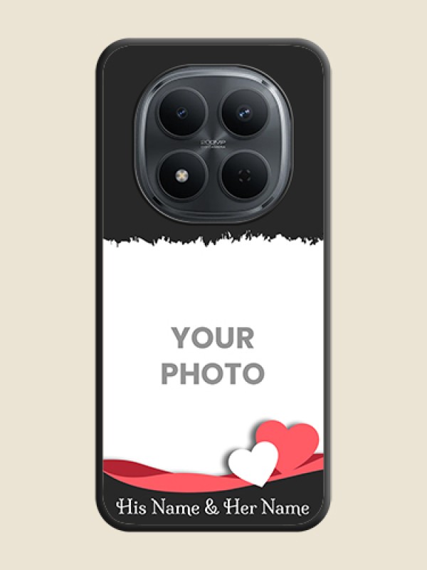 Custom Pin Color Love Shaped Ribbon Design with Text On Space Black Custom Soft Matte Mobile Back Cover - Xiaomi Redmi Note 15 5G - alternate view