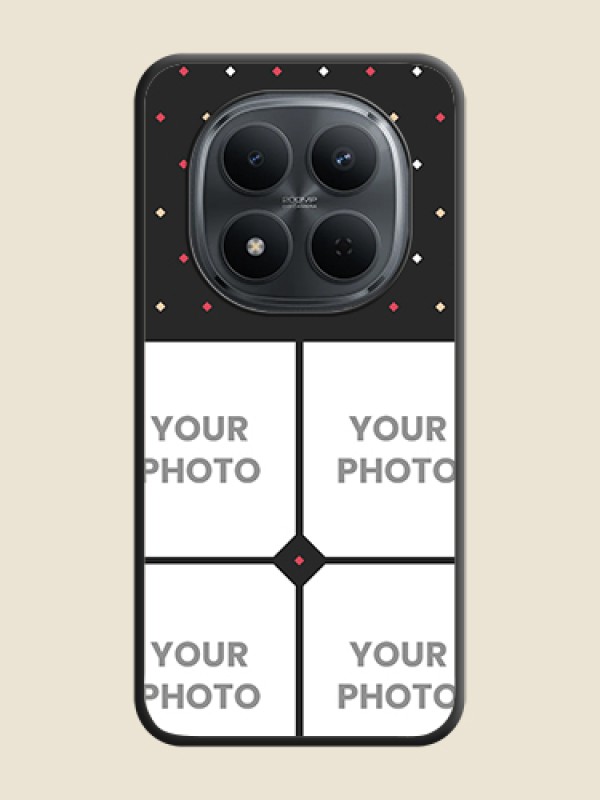Custom Multicolor Dotted Pattern with 4 Image Holder On Space Black Custom Soft Matte Mobile Back Cover - Xiaomi Redmi Note 15 5G - alternate view