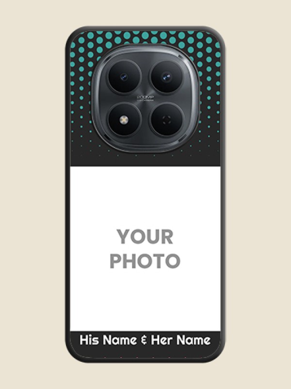 Custom Faded Dots with Grunge Photo Frame and Text On Space Black Custom Soft Matte Mobile Back Cover - Xiaomi Redmi Note 15 5G - alternate view