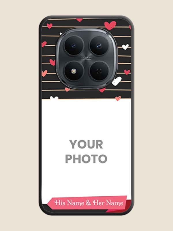 Custom Love Pattern with Name on Pink Ribbon on Photo On Space Black Custom Soft Matte Mobile Back Cover - Xiaomi Redmi Note 15 Pro 5G - alternate view