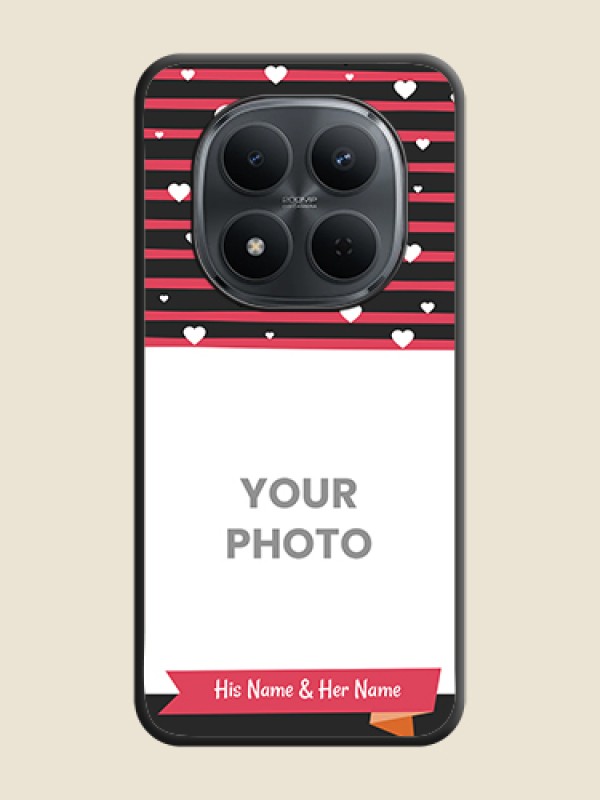 Custom White Color Love Symbols with Pink Lines Pattern On Space Black Custom Soft Matte Mobile Back Cover - Xiaomi Redmi Note 15 Pro 5G - alternate view