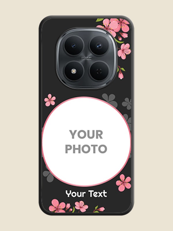 Custom Round Image with Pink Color Floral Design on Photo On Space Black Custom Soft Matte Mobile Back Cover - Xiaomi Redmi Note 15 Pro 5G - alternate view