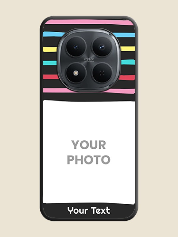 Custom Multicolor Lines with Image On Space Black Custom Soft Matte Mobile Back Cover - Xiaomi Redmi Note 15 Pro 5G - alternate view