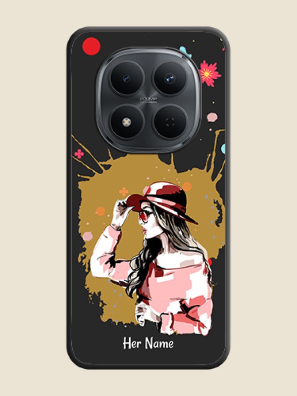 Custom Mordern Lady With Color Splash Background With Custom Text On Space Black Custom Soft Matte Mobile Back Cover - Xiaomi Redmi Note 15 Pro 5G - alternate view