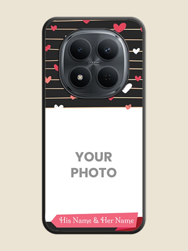 Custom Love Pattern with Name on Pink Ribbon on Photo On Space Black Custom Soft Matte Mobile Back Cover - Xiaomi Redmi Note 15 Pro Plus 5G - alternate view