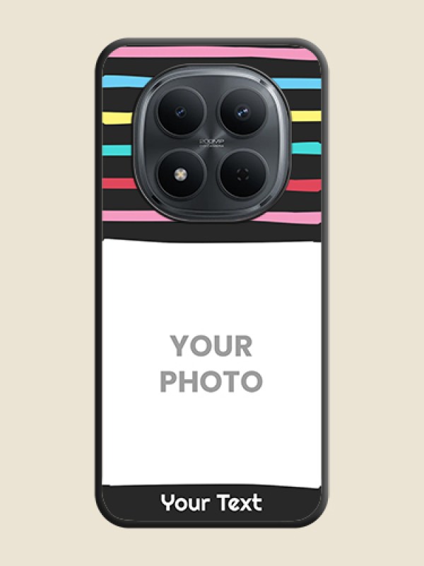 Custom Multicolor Lines with Image On Space Black Custom Soft Matte Mobile Back Cover - Xiaomi Redmi Note 15 Pro Plus 5G - alternate view