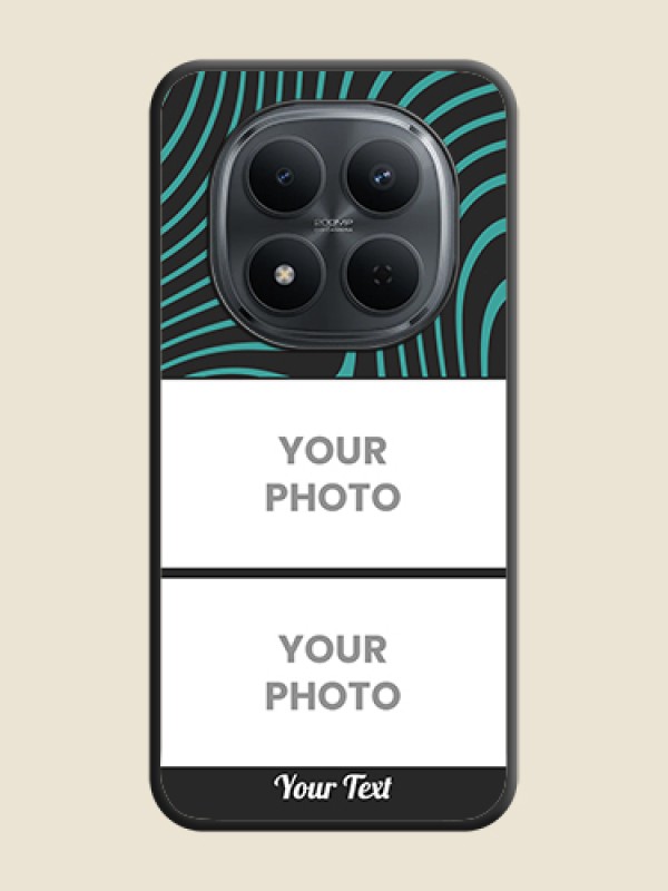 Custom Wave Pattern with 2 Image Holder On Space Black Custom Soft Matte Mobile Back Cover - Xiaomi Redmi Note 15 Pro Plus 5G - alternate view