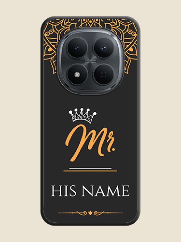 Custom Mr Name with Floral Design On Space Black Custom Soft Matte Mobile Back Cover - Xiaomi Redmi Note 15 Pro Plus 5G - alternate view