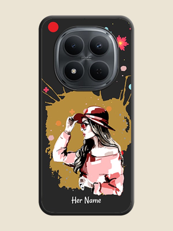 Custom Mordern Lady With Color Splash Background With Custom Text On Space Black Custom Soft Matte Mobile Back Cover - Xiaomi Redmi Note 15 Pro Plus 5G - alternate view
