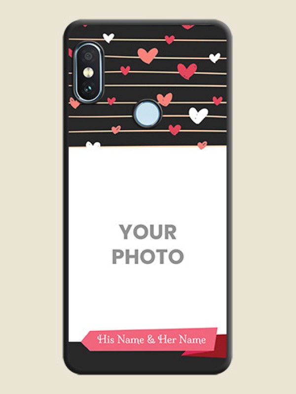 Custom Love Pattern with Name on Pink Ribbon  on Photo On Space Black Custom Soft Matte Mobile Back Cover - Xiaomi Redmi Note 5 Pro - alternate view