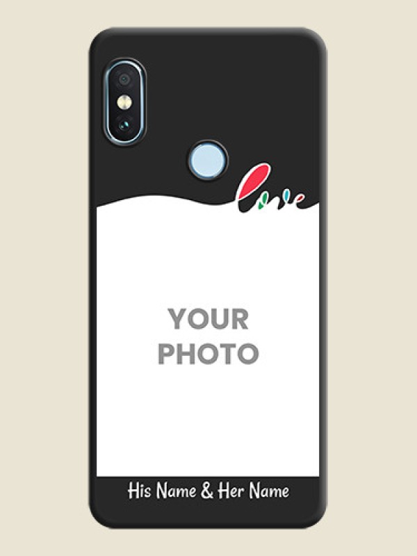 Custom Fall in Love Pattern with Picture on Photo On Space Black Custom Soft Matte Mobile Back Cover - Xiaomi Redmi Note 5 Pro - alternate view