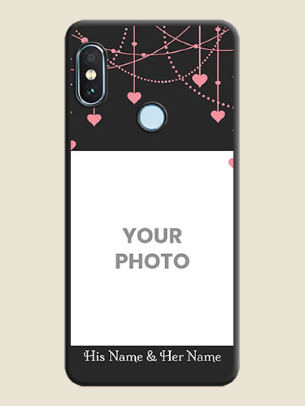 Custom Pink Love Hangings with Text On Space Black Custom Soft Matte Mobile Back Cover - Xiaomi Redmi Note 5 Pro - alternate view