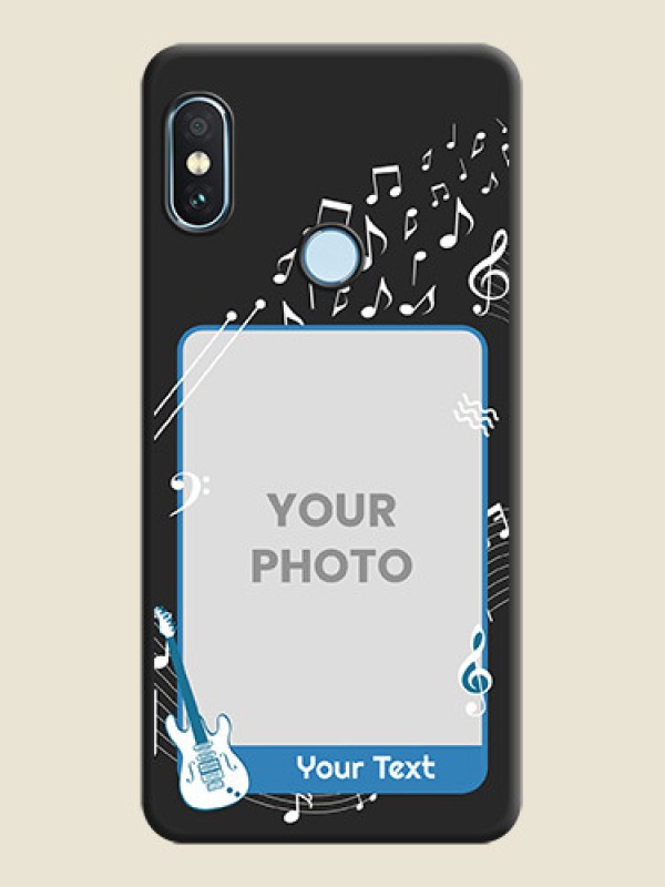 Custom Musical Theme Design with Text on Photo On Space Black Custom Soft Matte Mobile Back Cover - Xiaomi Redmi Note 5 Pro - alternate view