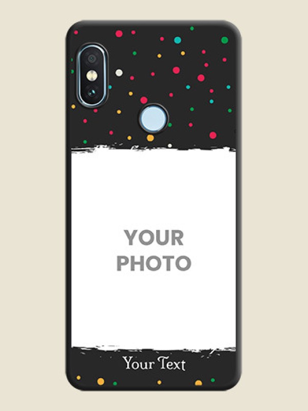 Custom Multicolor Dotted Pattern with Text  On Space Black Custom Soft Matte Mobile Back Cover - Xiaomi Redmi Note 5 Pro - alternate view