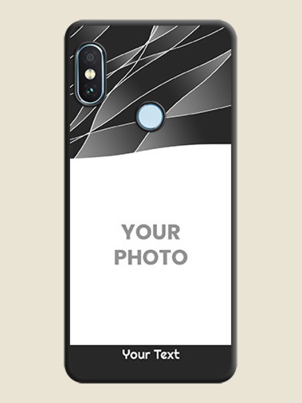 Custom Mixed Wave Lines on Photo On Space Black Custom Soft Matte Mobile Back Cover - Xiaomi Redmi Note 5 Pro - alternate view