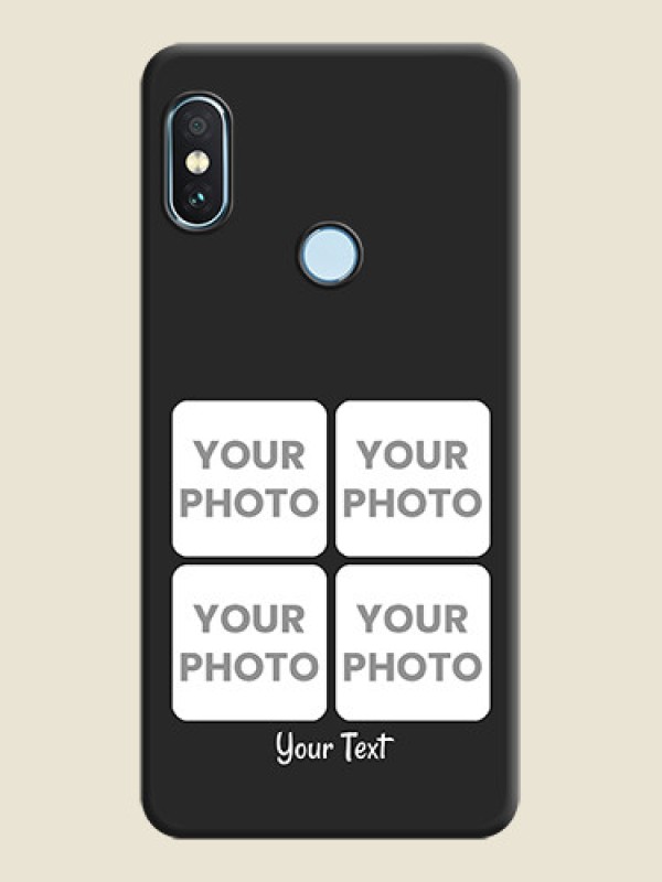 Custom Floral Art with 6 Image Holder on Photo On Space Black Custom Soft Matte Mobile Back Cover - Xiaomi Redmi Note 5 Pro - alternate view