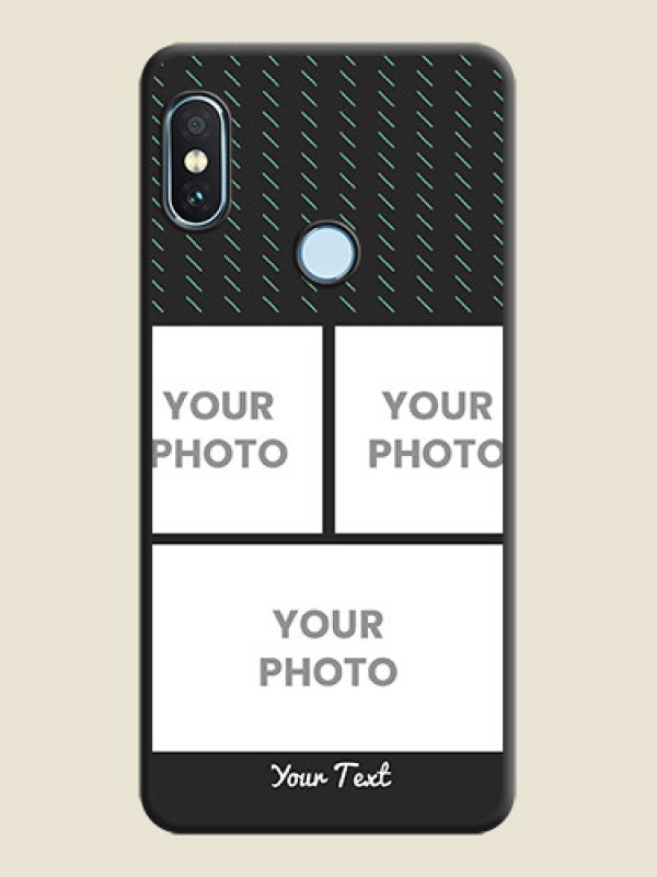Custom Cross Dotted Pattern with 2 Image Holder On Space Black Custom Soft Matte Mobile Back Cover - Xiaomi Redmi Note 5 Pro - alternate view