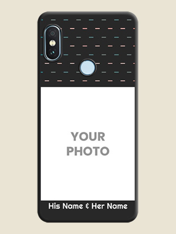 Custom Line Pattern Design with Text On Space Black Custom Soft Matte Mobile Back Cover - Xiaomi Redmi Note 5 Pro - alternate view