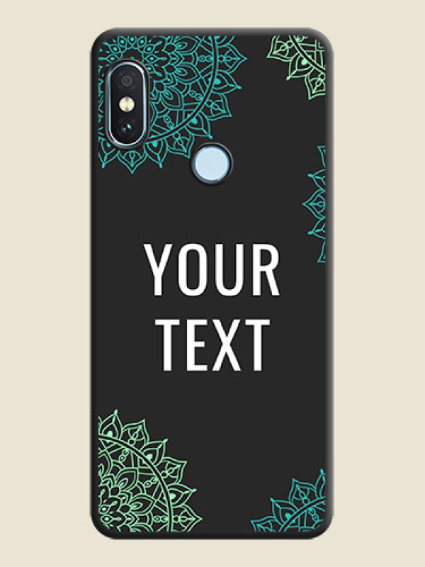 Custom Your Name with Floral Design On Space Black Custom Soft Matte Mobile Back Cover - Xiaomi Redmi Note 5 Pro - alternate view